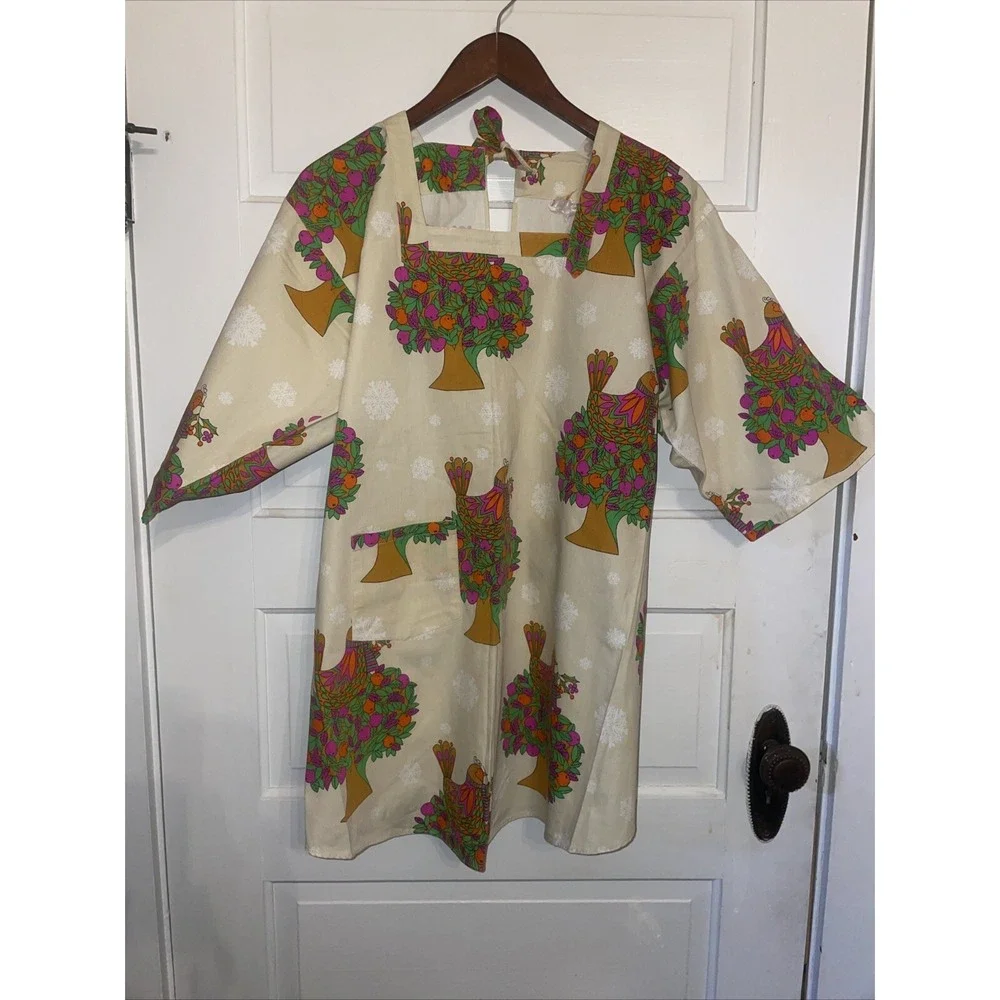 Design House Tie Back Smock Fruit Tree‎ Bird